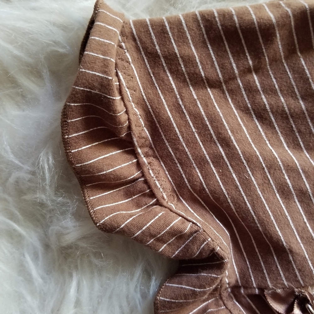 Vintage Connection 18 Brown Pinstripe Bustier Top - Picture 4 of 9